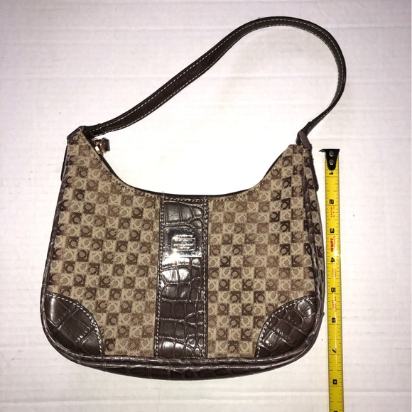 Liz Claiborne | Small Tan and Brown Shoulder Strap Purse - Picture 2 of 12